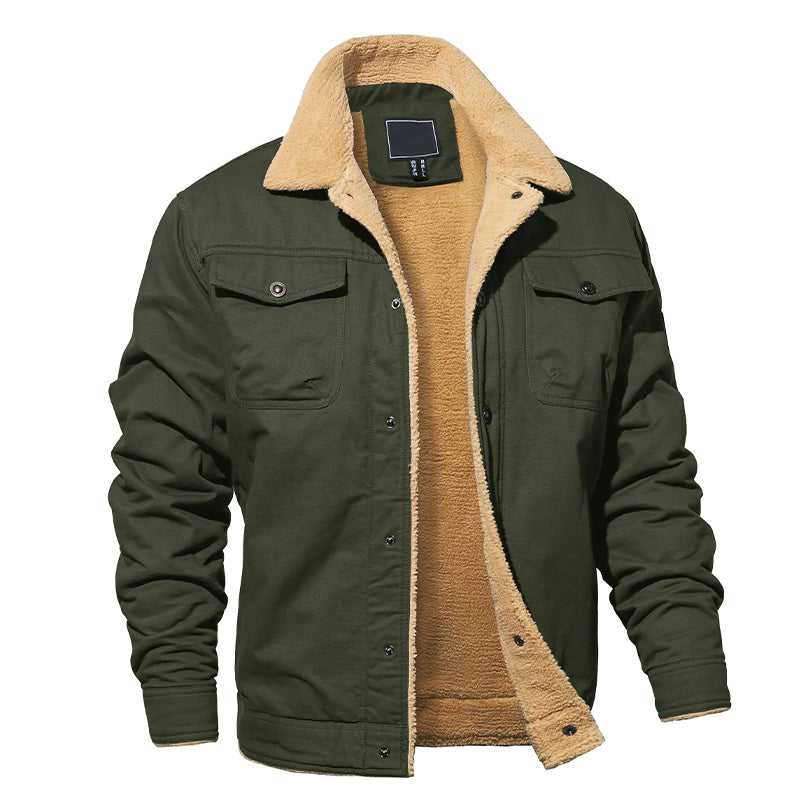 Men’s Cargo Jacket with Sherpa Lining