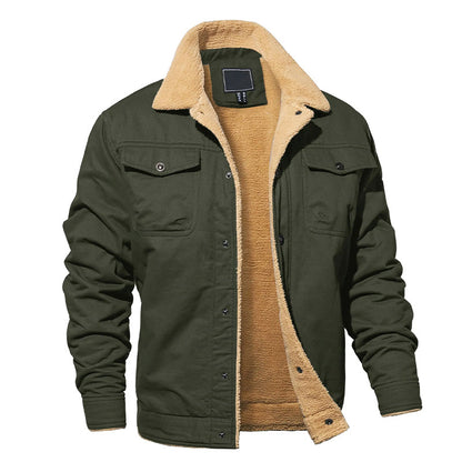 Men’s Cargo Jacket with Sherpa Lining
