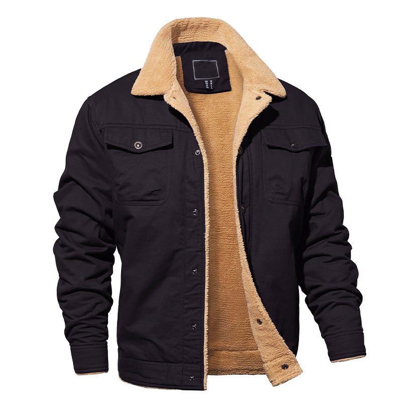 Men’s Cargo Jacket with Sherpa Lining