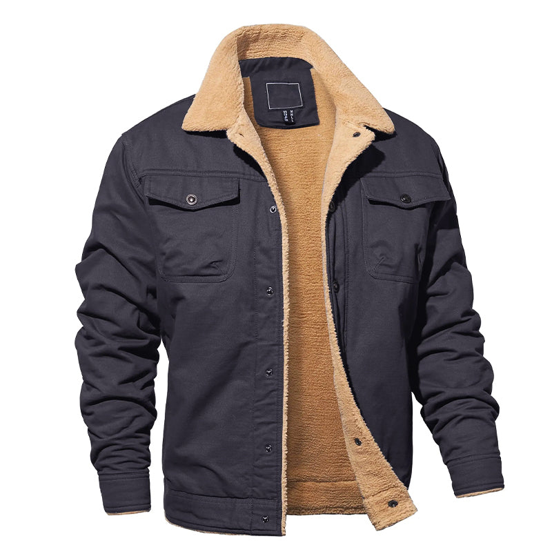 Men’s Cargo Jacket with Sherpa Lining