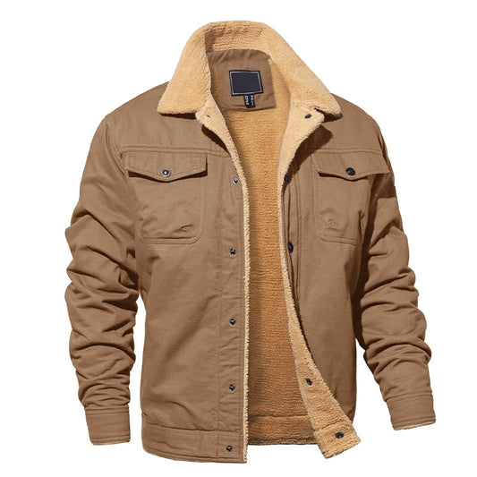Men’s Cargo Jacket with Sherpa Lining