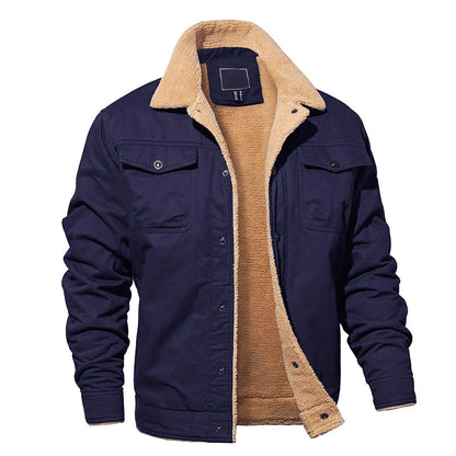 Men’s Cargo Jacket with Sherpa Lining