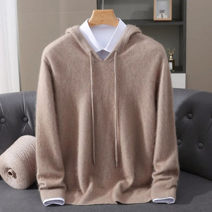 Men’s Cashmere Wool Hooded Knit Sweater