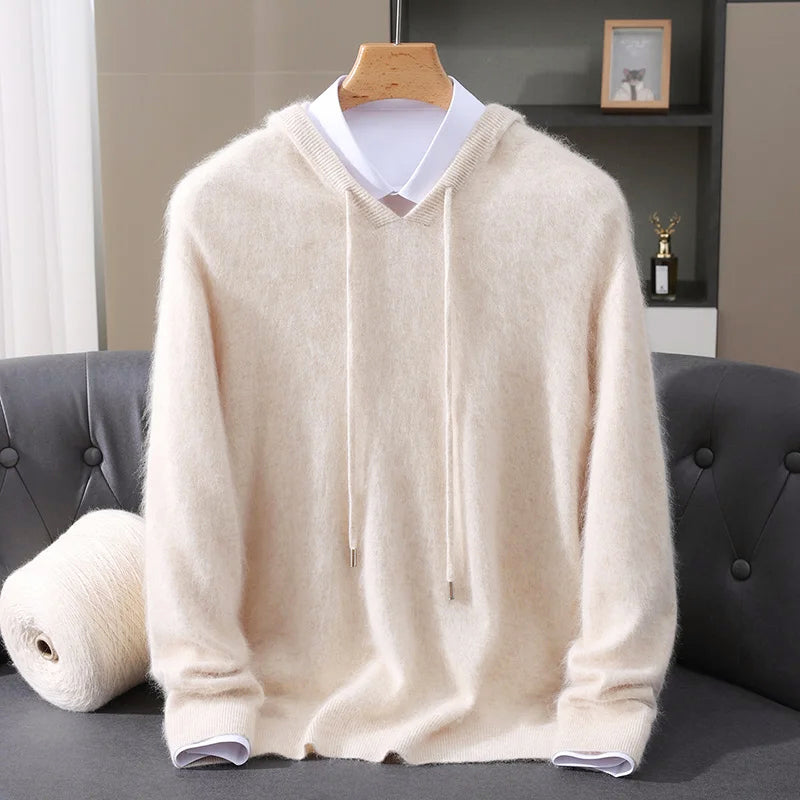 Men’s Cashmere Wool Hooded Knit Sweater