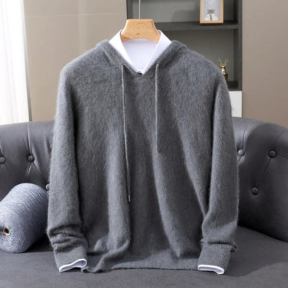 Men’s Cashmere Wool Hooded Knit Sweater