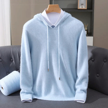 Men’s Cashmere Wool Hooded Knit Sweater