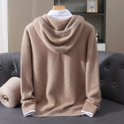 Men’s Cashmere Wool Hooded Knit Sweater