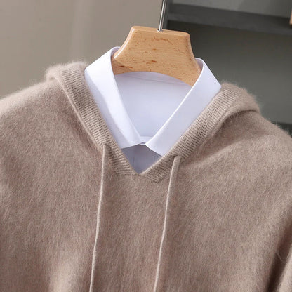 Men’s Cashmere Wool Hooded Knit Sweater