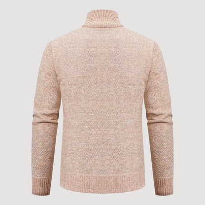 Men’s Casual Knit Cardigan with Zipper Closure and Pockets