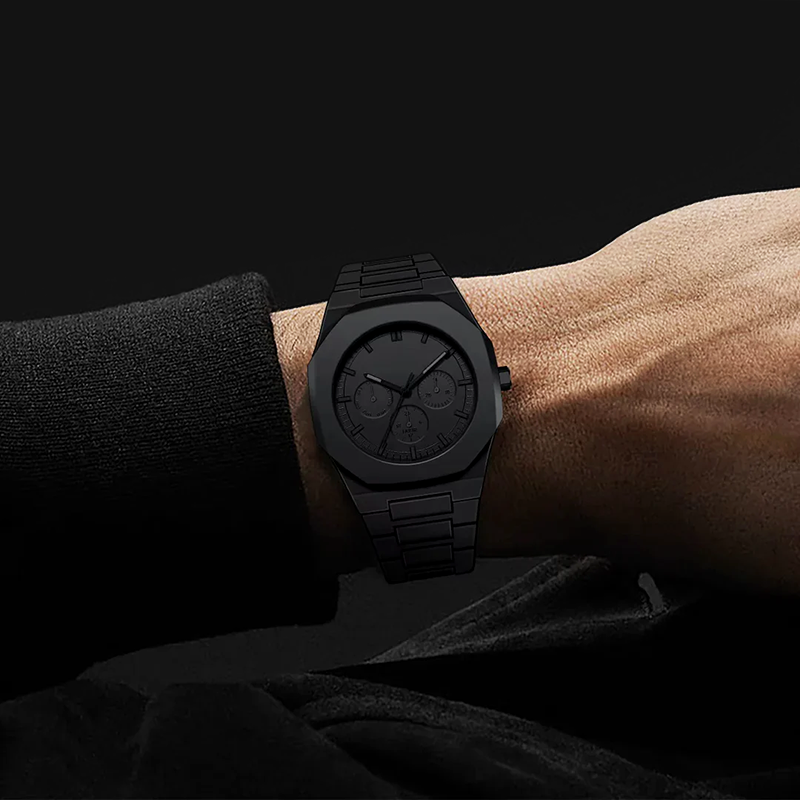 Men’s Chronograph Watch in Matte All-Black Tone