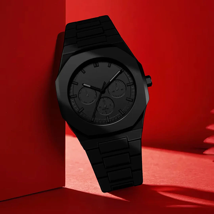 Men’s Chronograph Watch in Matte All-Black Tone