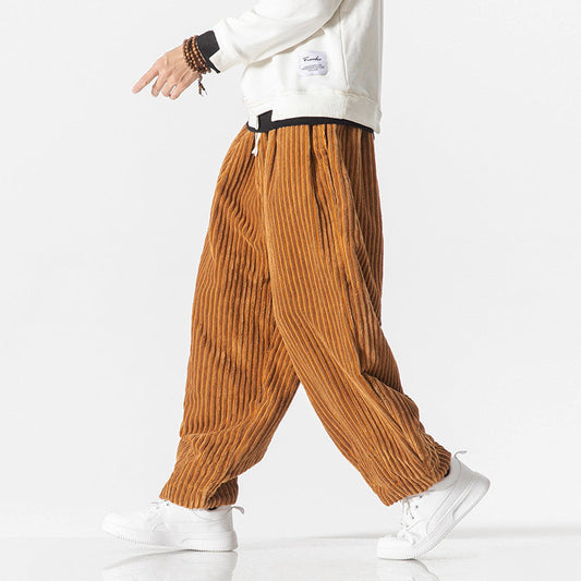 Men’s Corduroy Pants with Relaxed Wide-Leg Silhouette