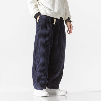 Men’s Corduroy Pants with Relaxed Wide-Leg Silhouette