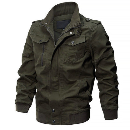 Men’s Cotton Bomber Jacket with Military Design