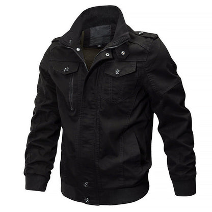 Men’s Cotton Bomber Jacket with Military Design