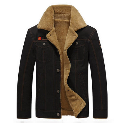 Men’s Cotton Jacket with Sherpa Fleece Interior