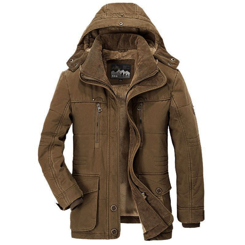 Men’s Hooded Fleece-Lined Jacket with Deep Pockets