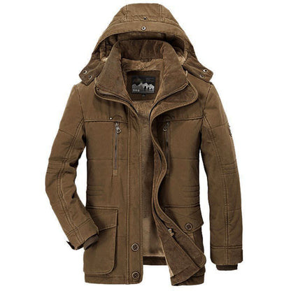 Men’s Hooded Fleece-Lined Jacket with Deep Pockets