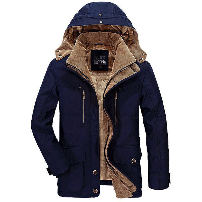 Men’s Hooded Fleece-Lined Jacket with Deep Pockets