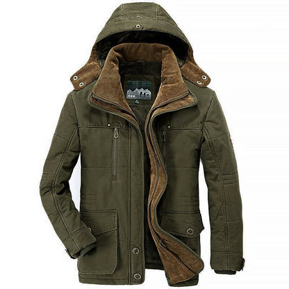 Men’s Hooded Fleece-Lined Jacket with Deep Pockets