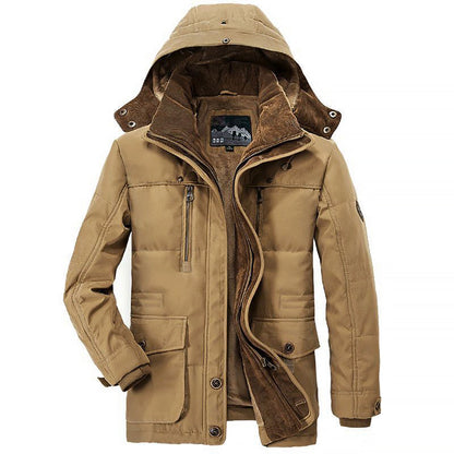 Men’s Hooded Fleece-Lined Jacket with Deep Pockets