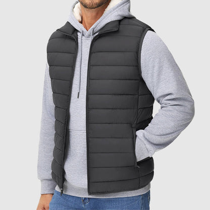 Men’s Insulated Puffer Vest with Packable Design