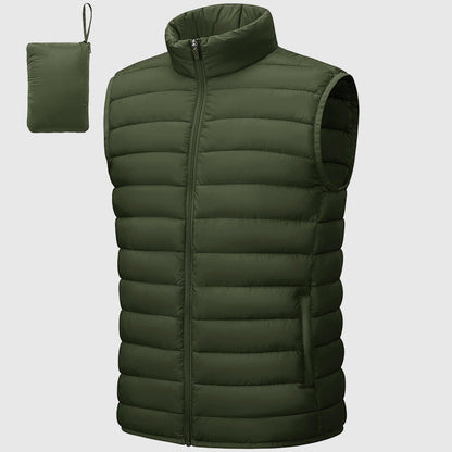 Men’s Insulated Puffer Vest with Packable Design