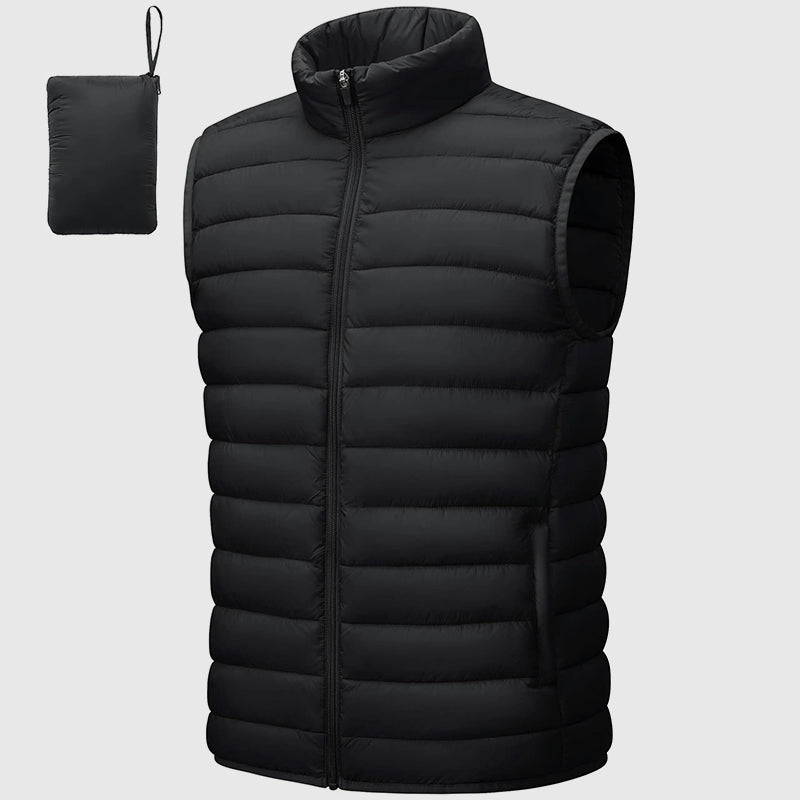 Men’s Insulated Puffer Vest with Packable Design