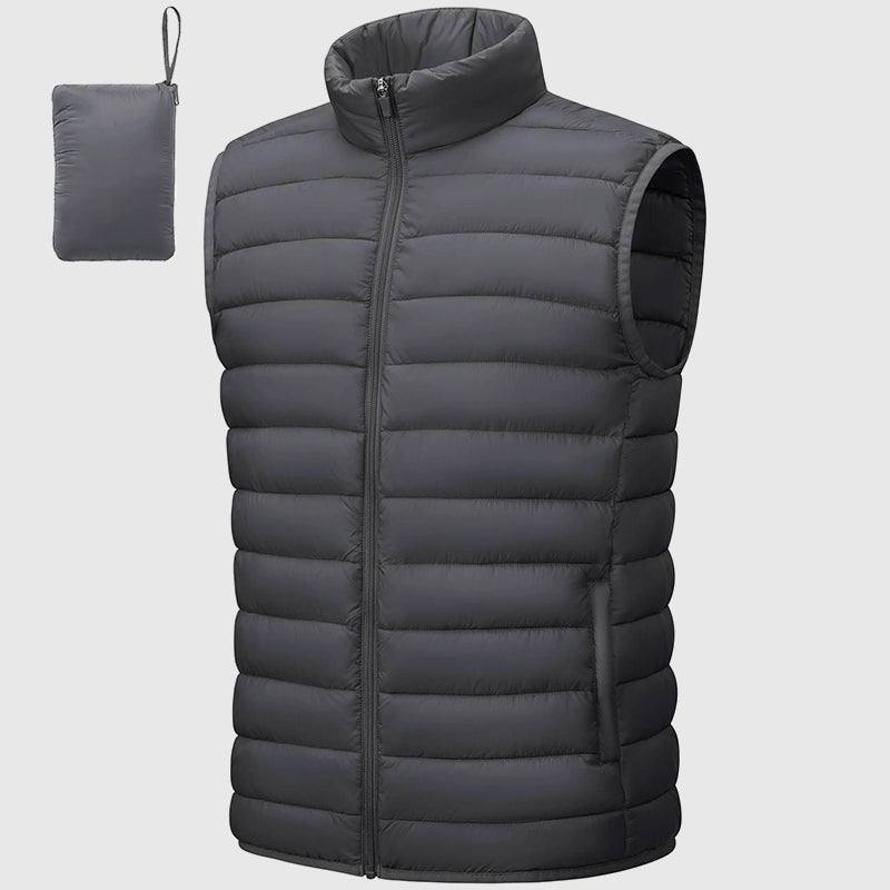 Men’s Insulated Puffer Vest with Packable Design