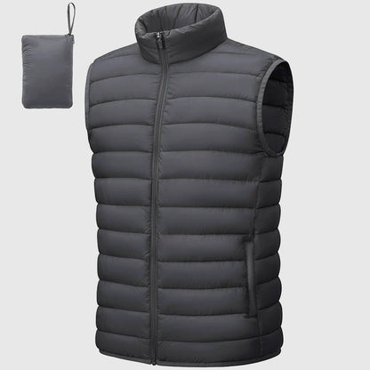 Men’s Insulated Puffer Vest with Packable Design