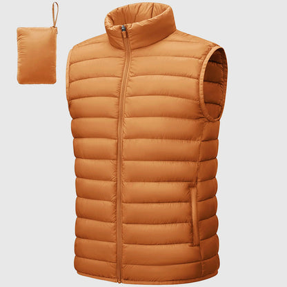 Men’s Insulated Puffer Vest with Packable Design