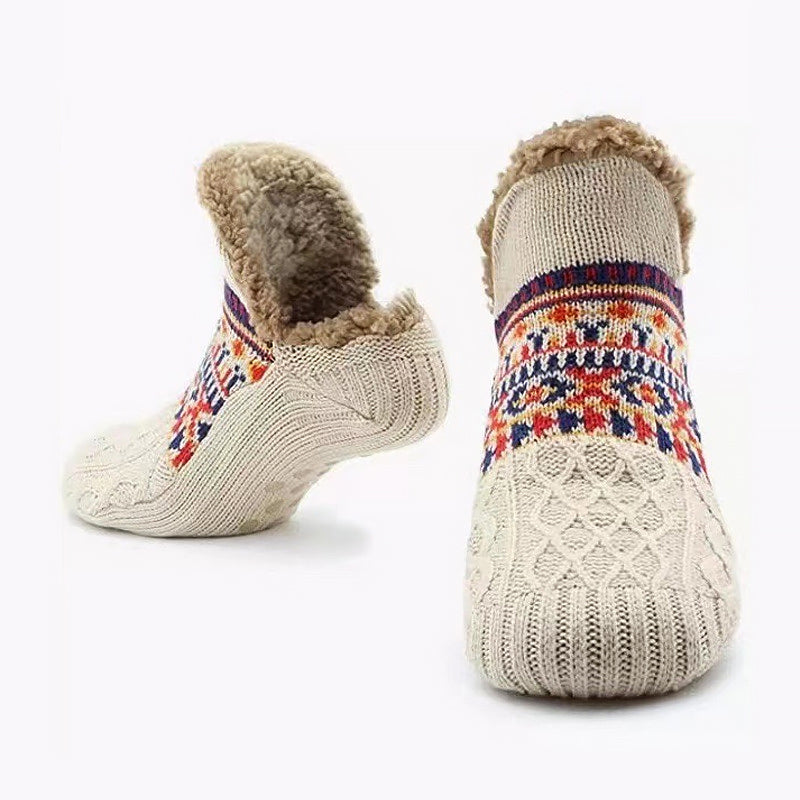 Men’s Knit Slipper Socks with Fleece Interior
