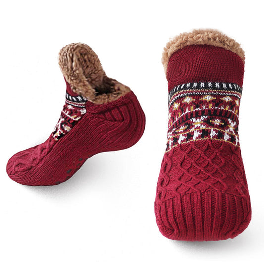 Men’s Knit Slipper Socks with Fleece Interior