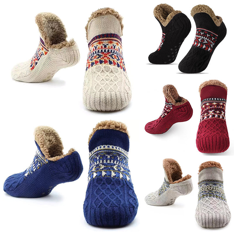 Men’s Knit Slipper Socks with Fleece Interior