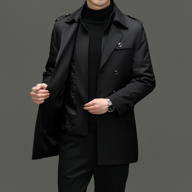 Men Mid-Length Business Casual Winter Down Coat