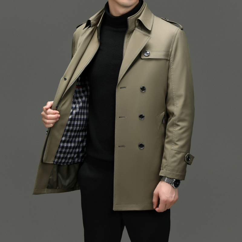 Men Mid-Length Business Casual Winter Down Coat