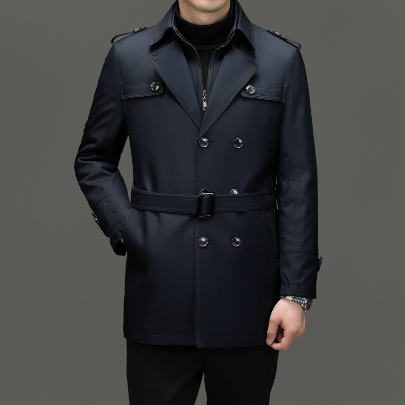 Men Mid-Length Business Casual Winter Down Coat