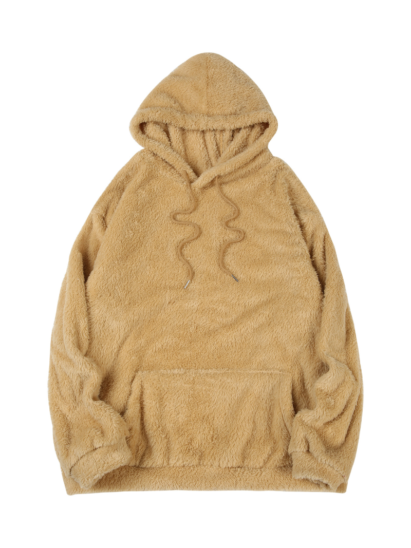 Men Plush Hooded Sweatshirt