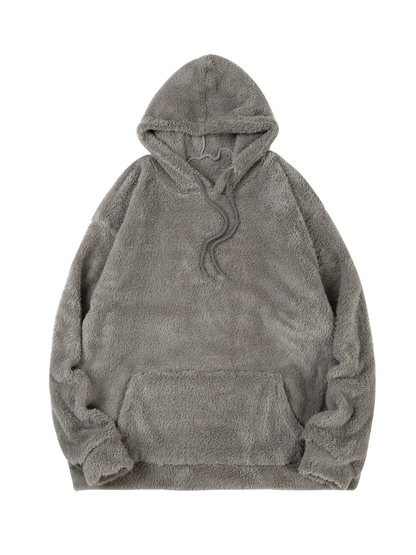 Men Plush Hooded Sweatshirt