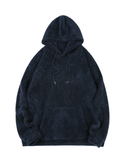 Men Plush Hooded Sweatshirt