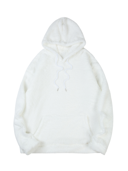 Men Plush Hooded Sweatshirt