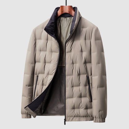 Men’s Quilted Down Jacket with Stand Collar