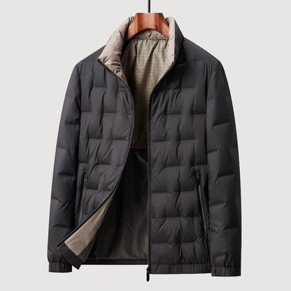Men’s Quilted Down Jacket with Stand Collar