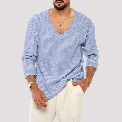 Men’s Ribbed Knit Sweater with Relaxed Fit