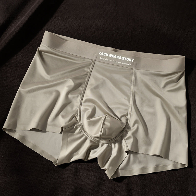 Men’s Silky Boxer Briefs with Contoured Front Panel
