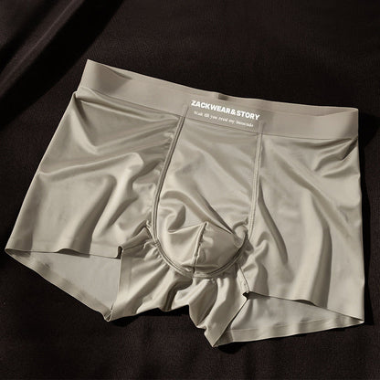 Men’s Silky Boxer Briefs with Contoured Front Panel