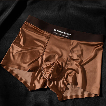 Men’s Silky Boxer Briefs with Contoured Front Panel