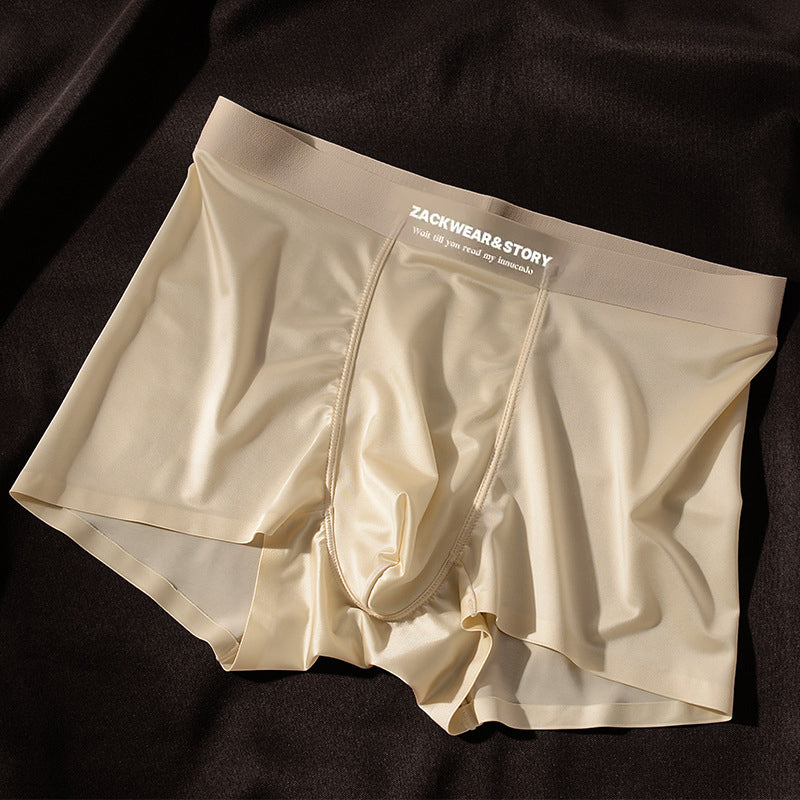 Men’s Silky Boxer Briefs with Contoured Front Panel
