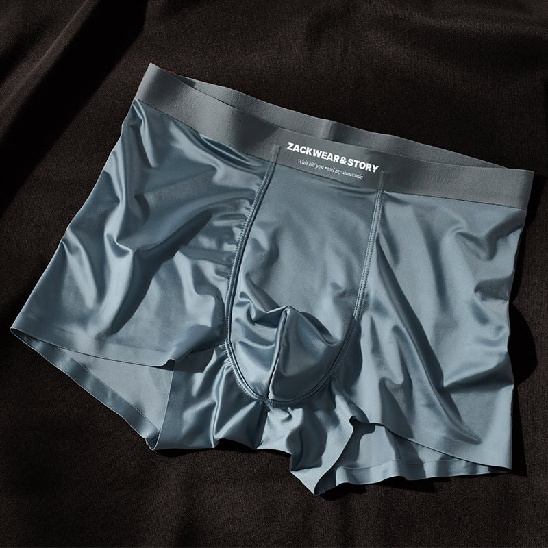 Men’s Silky Boxer Briefs with Contoured Front Panel