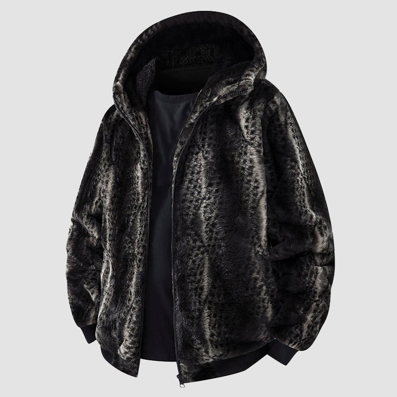 Men’s Urban Faux Fur Hooded Zip Jacket